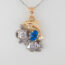 Dolphin, Turtle and Angelfish, the three creatures surrounds a blue topaz gemstone.